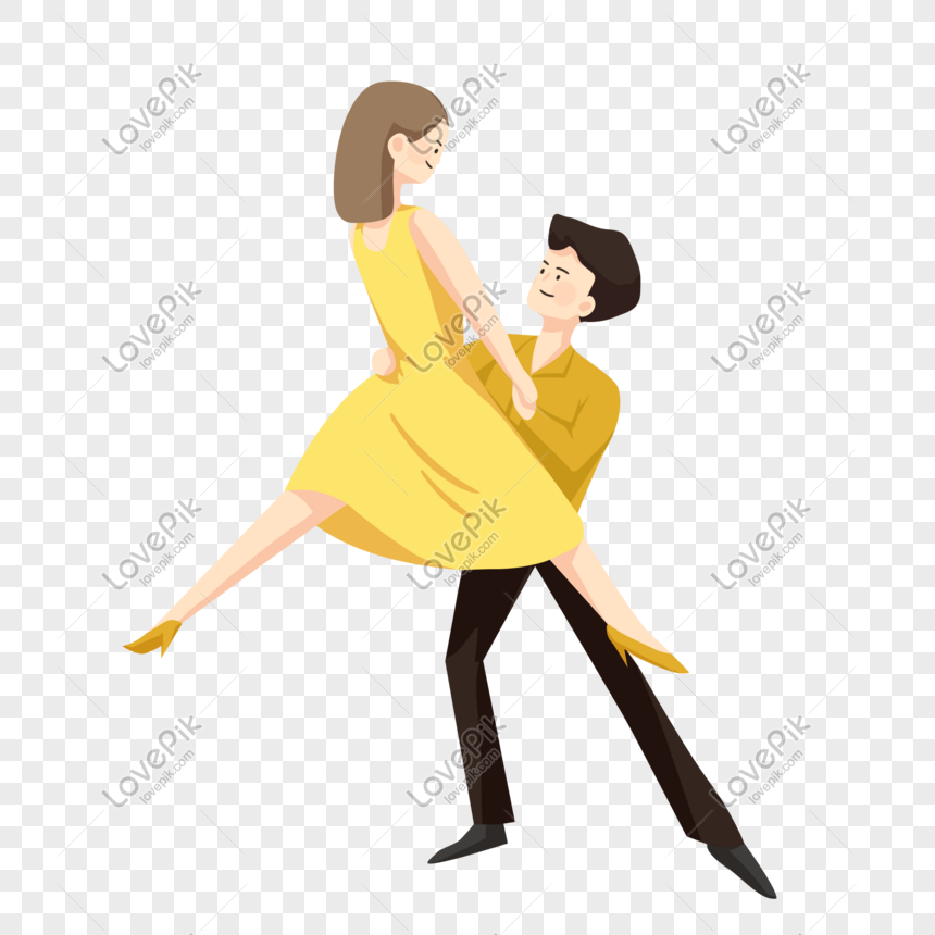 Cartoon Hand Drawn Couple Dance PNG White Transparent And Clipart Image For  Free Download - Lovepik | 401384802
