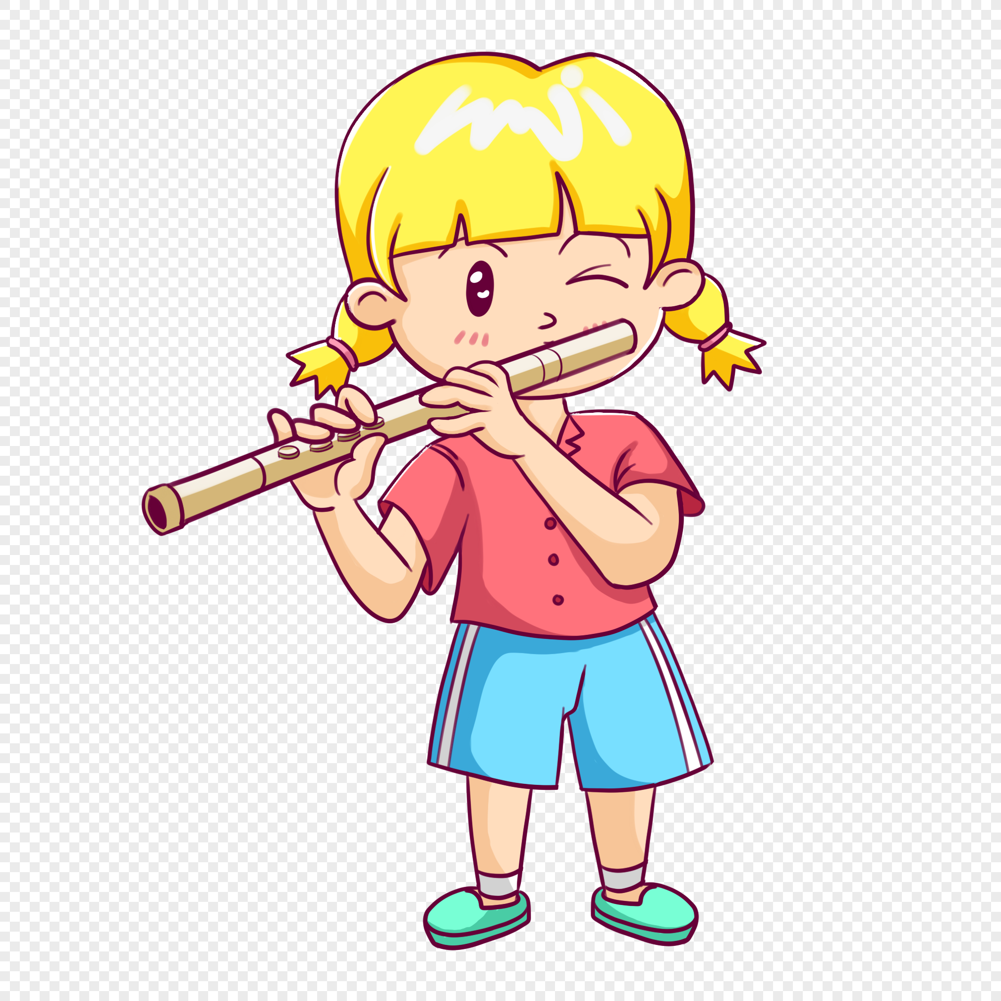 flute player clip art