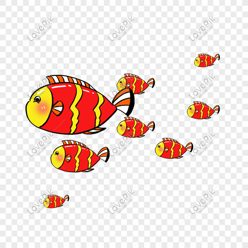 Hand Painted Cartoon Fish Group Png Free Material PNG Picture And Clipart  Image For Free Download - Lovepik | 401396025