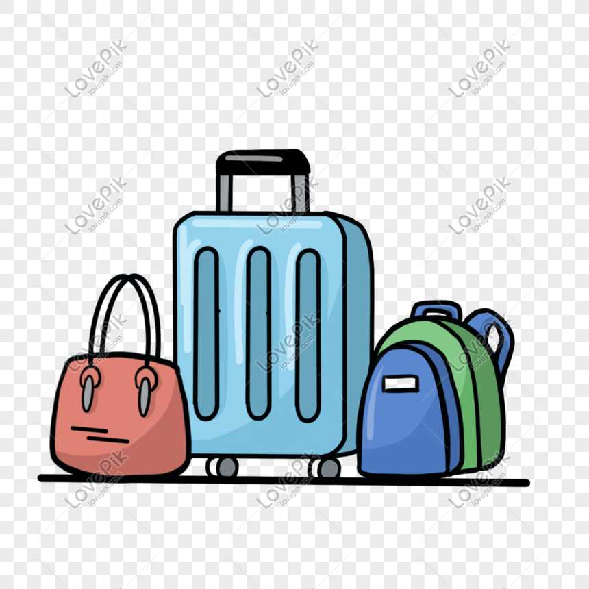 Cartoon Hand Drawn Suitcase And Travel Bag Free PNG And Clipart Image For  Free Download - Lovepik | 401397009