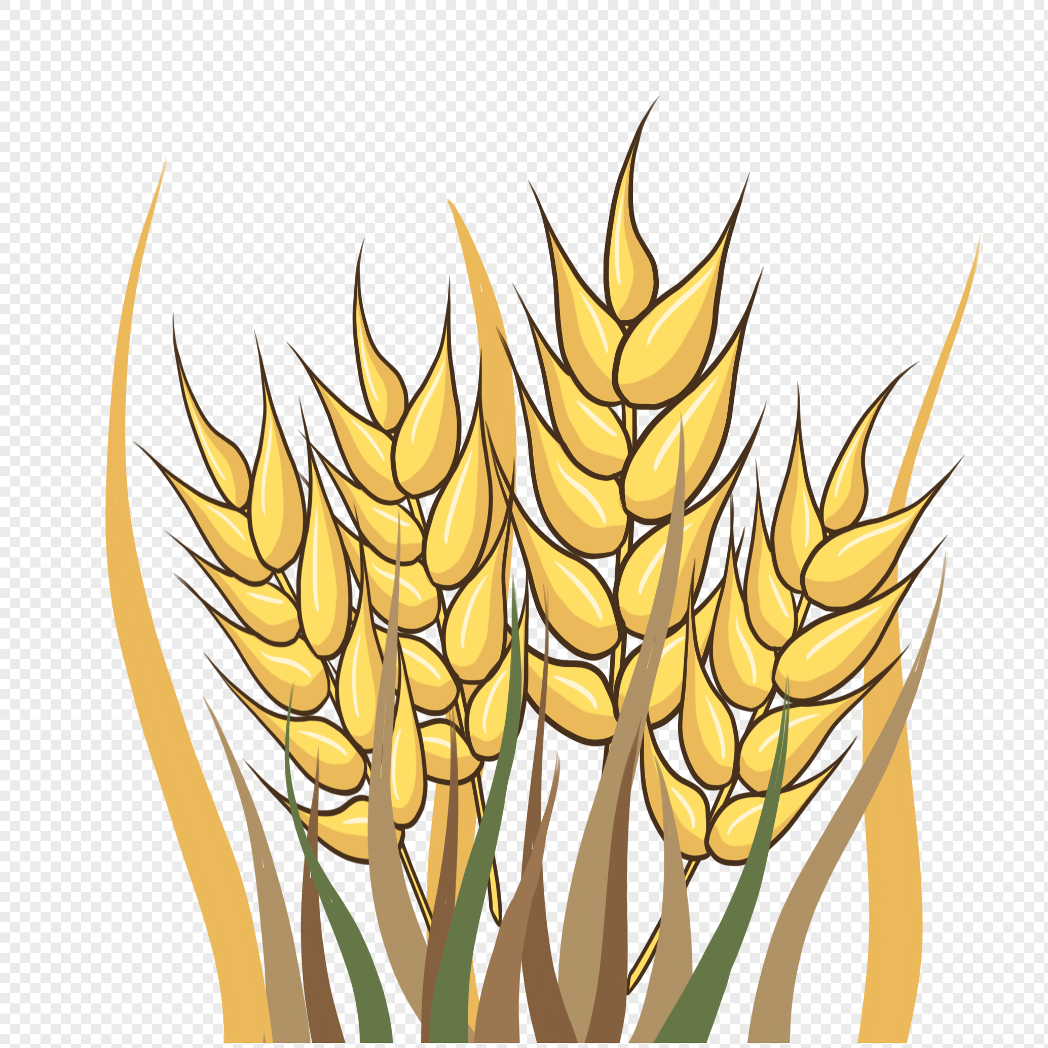 Колос пшеницы мультяшный