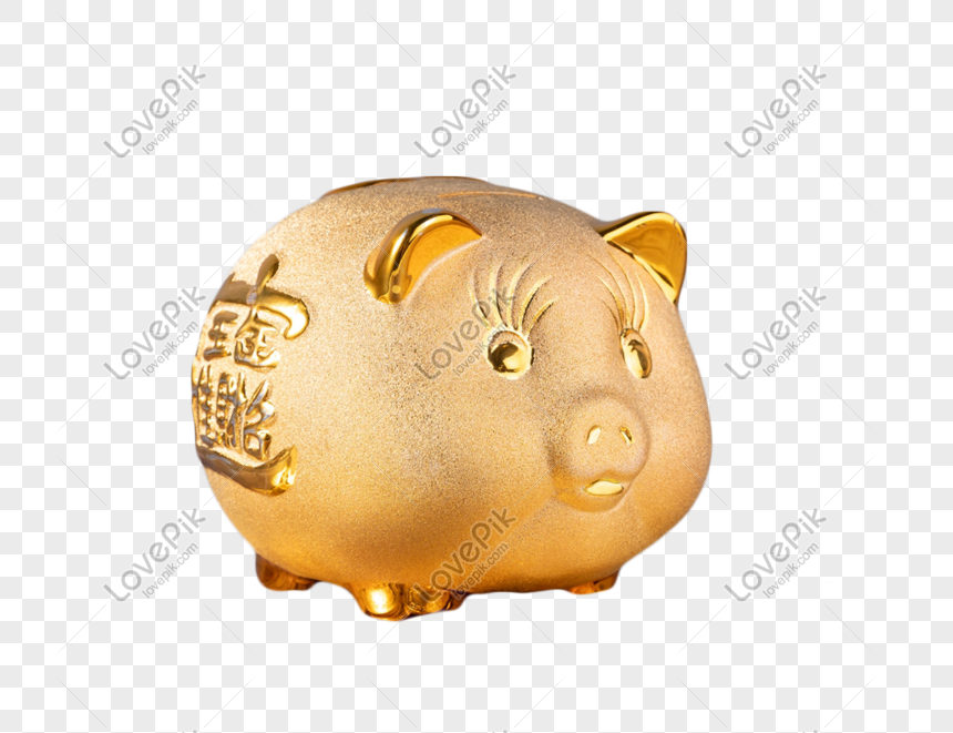 gold piggy bank