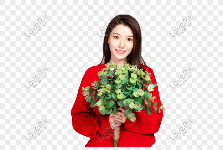 female hand holding flower