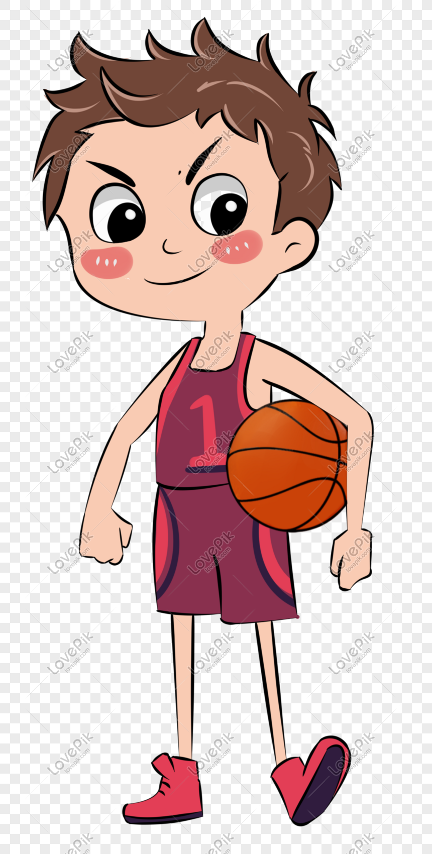 Karakter Kartun Atlet Memegang Bola Basket Yang Digambar Tangan Png Grafik Gambar Unduh Gratis Lovepik