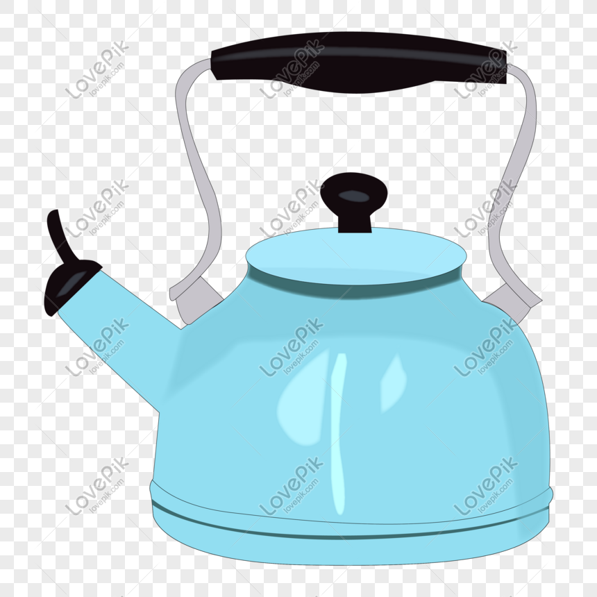 Cartoon Hand Drawn Light Blue Kettle PNG Picture And Clipart Image For Free  Download - Lovepik | 401405225