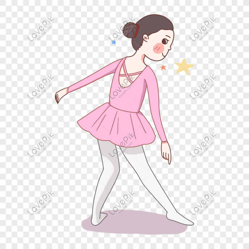 Chica Bailando Ballet Original Dibujado A Mano Dibujos Animados PNG  ,dibujos Imágenes Prediseñadas De Ballet, Niña, Ballet PNG y PSD para  Descargar Gratis