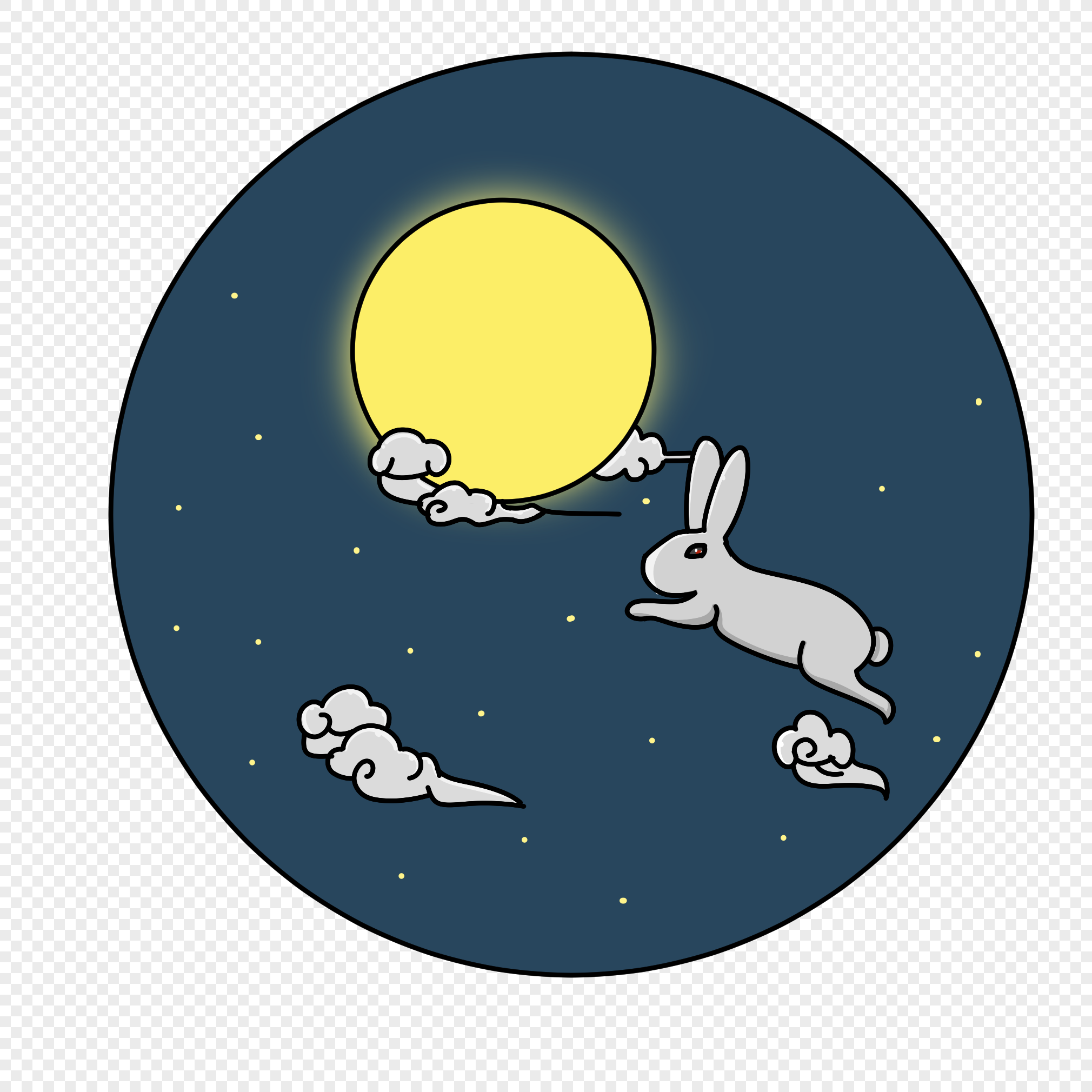 Фото Луны с рисунком кролика