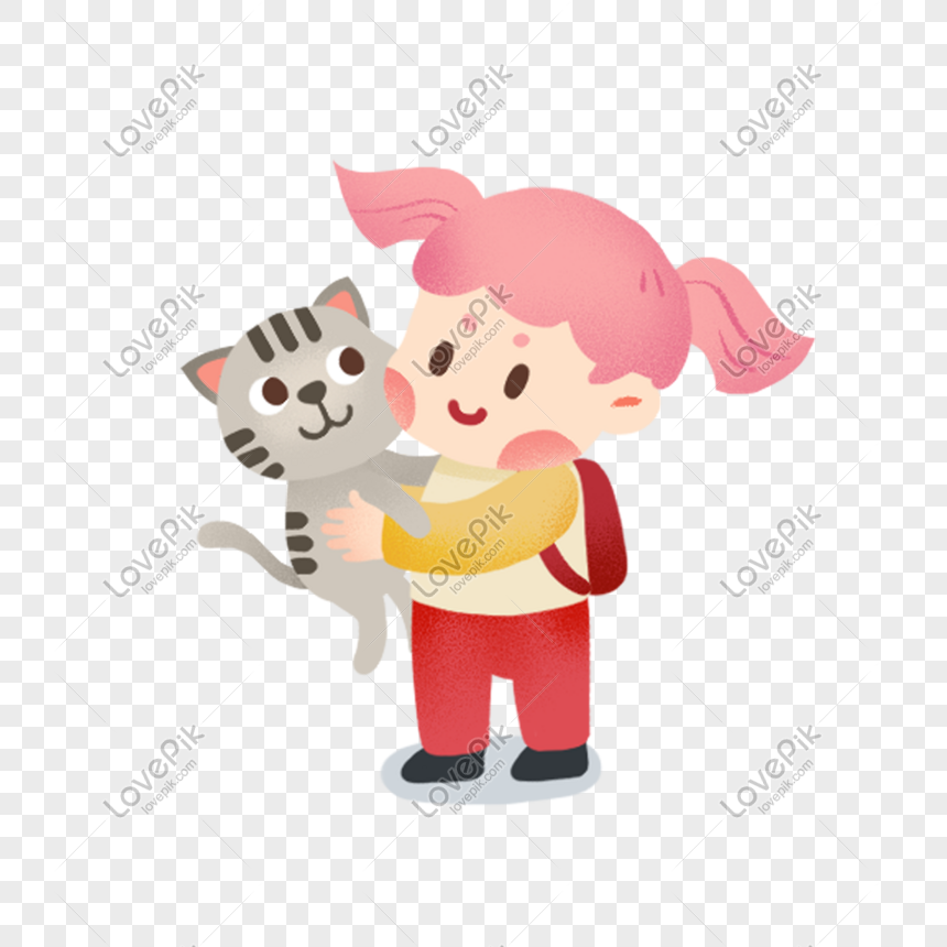 Girl holding a cat png image_picture free download 401418991_lovepik.com