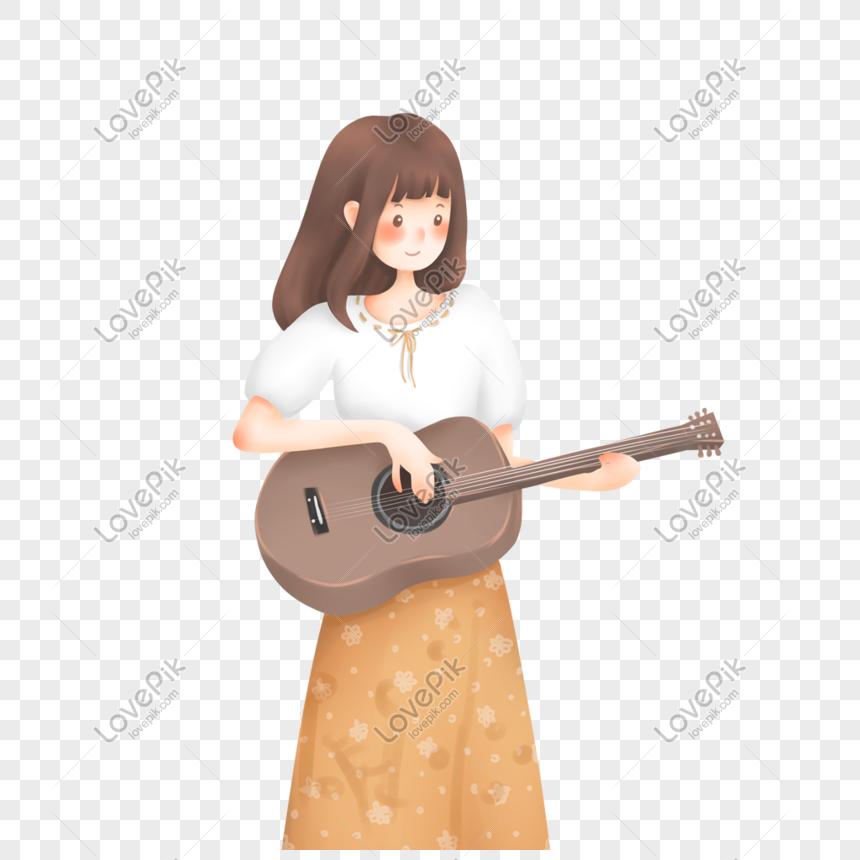 Chica Tocando La Guitarra PNG Imágenes Gratis - Lovepik
