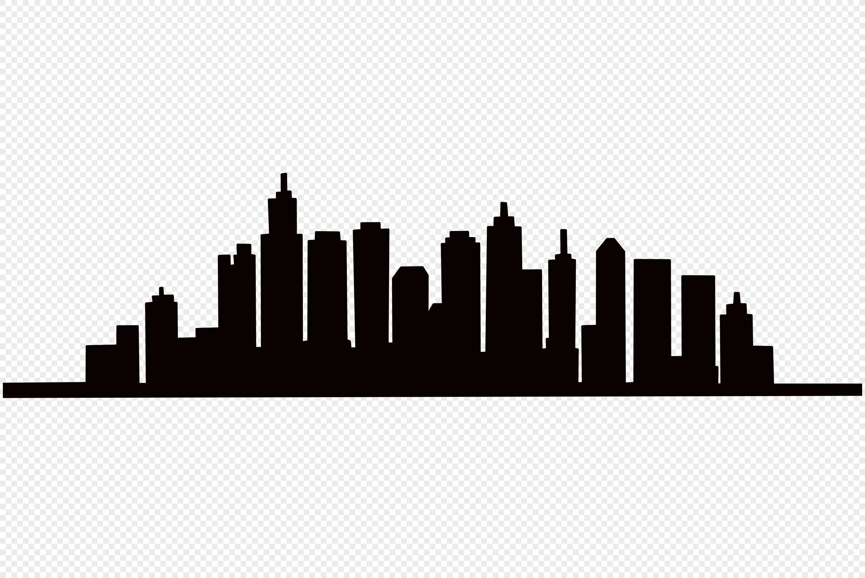 City skyline, black and white, building, technology png free download