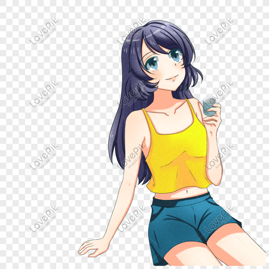 座っている女の子と水を飲むイメージ グラフィックス Id Prf画像フォーマットpng Jp Lovepik Com