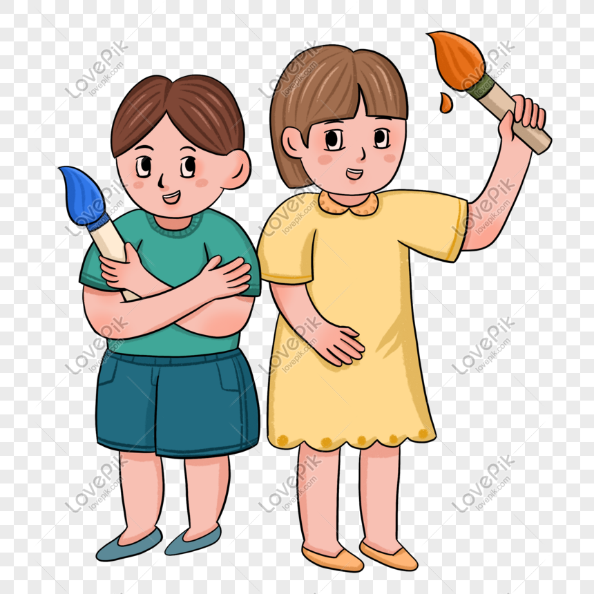 Child Holding Brush PNG Hd Transparent Image And Clipart Image For Free ...