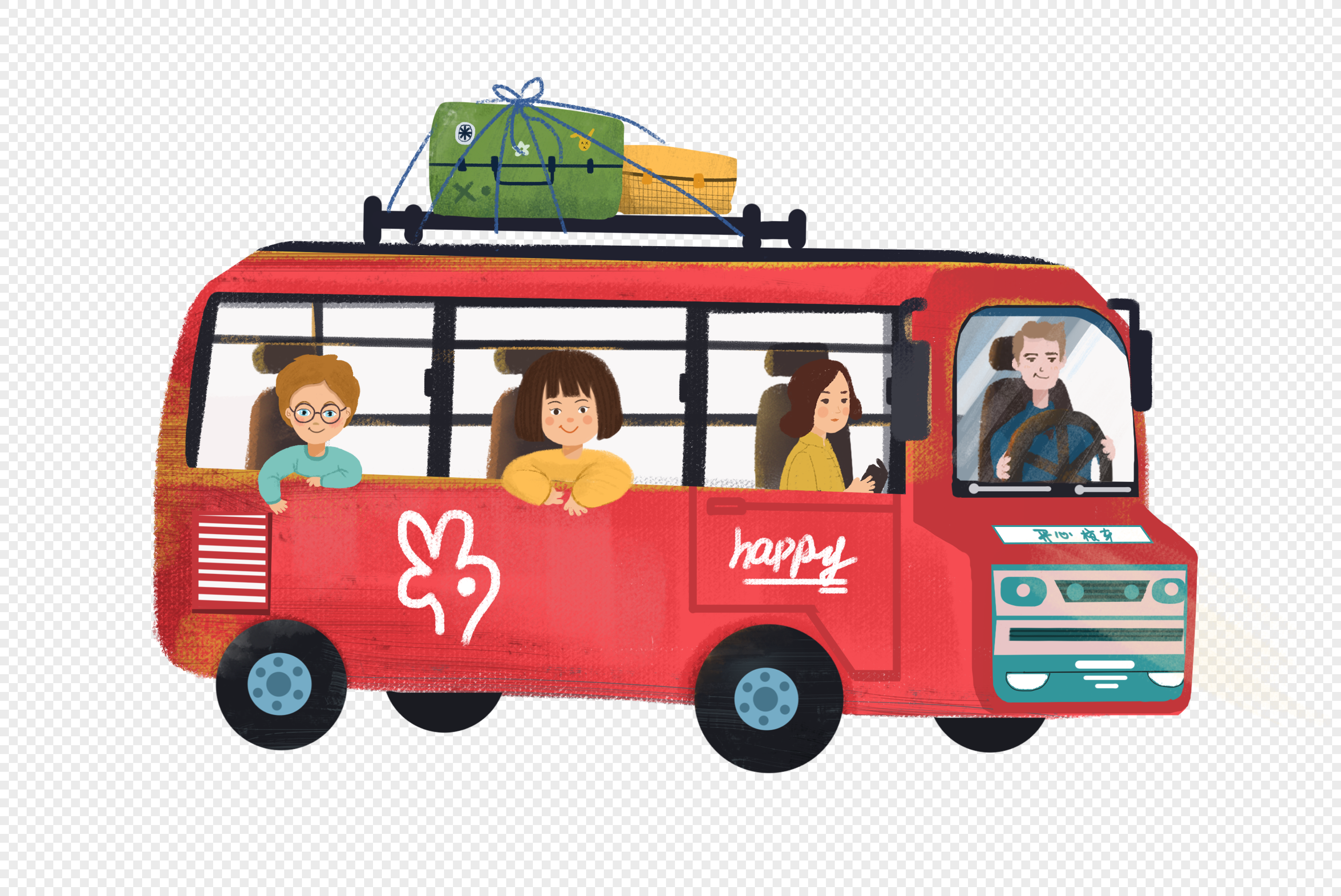 Family traveling by car, family, car, car travel png hd transparent image