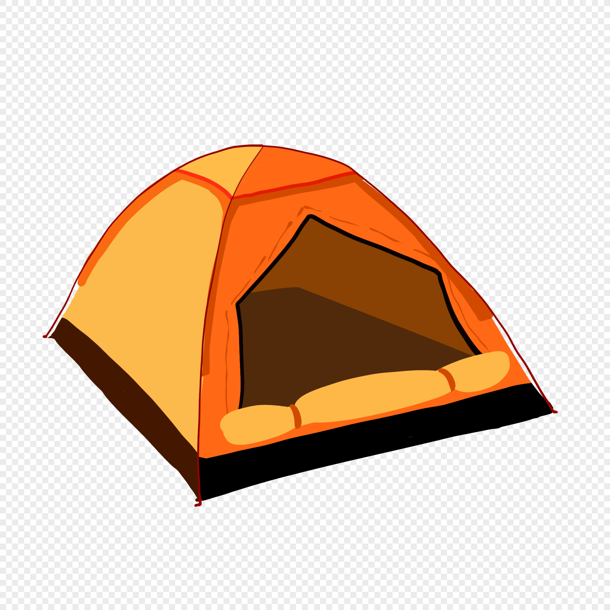 Оранжевая палатка рисунок