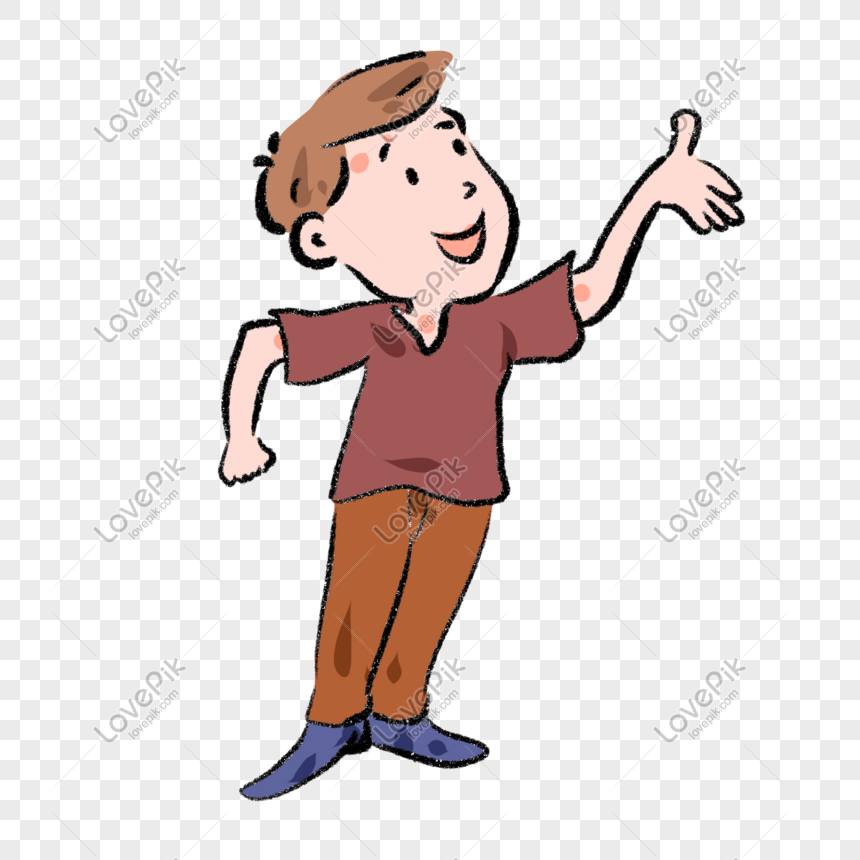 Hand Drawn Cartoon Boys Welcome Gesture Comics PNG Image Free Download And  Clipart Image For Free Download - Lovepik | 401435501