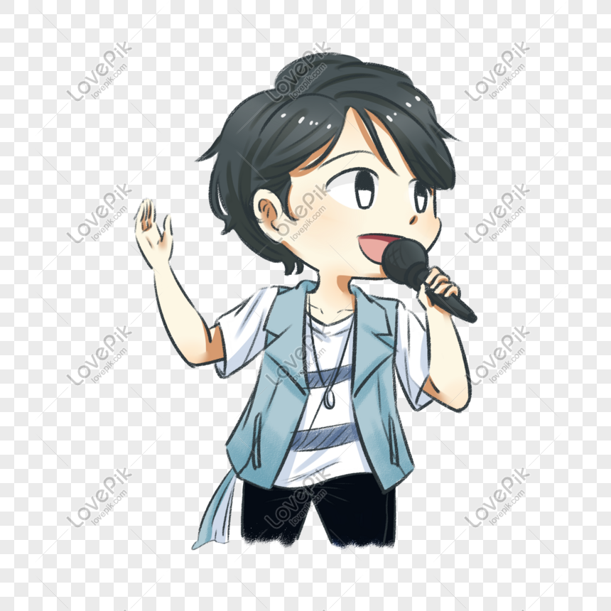 Hand Drawn Music Festival Singing Singer Boy PNG Transparent Background And  Clipart Image For Free Download - Lovepik | 401447030