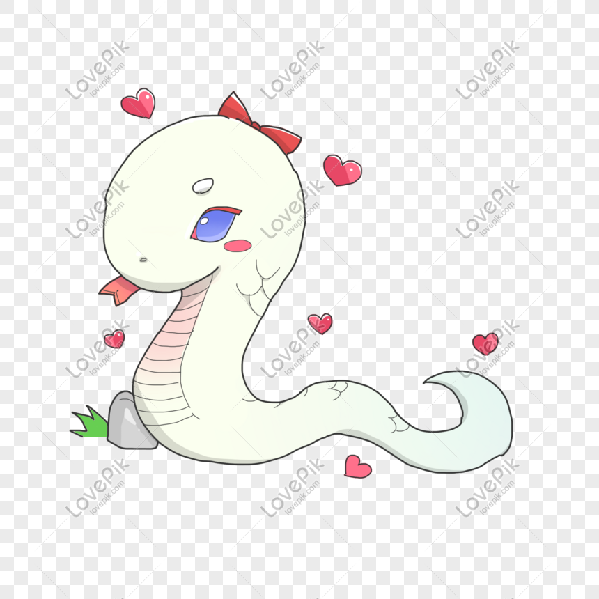 Cartoon Little White Snake PNG Image And Clipart Image For Free ...