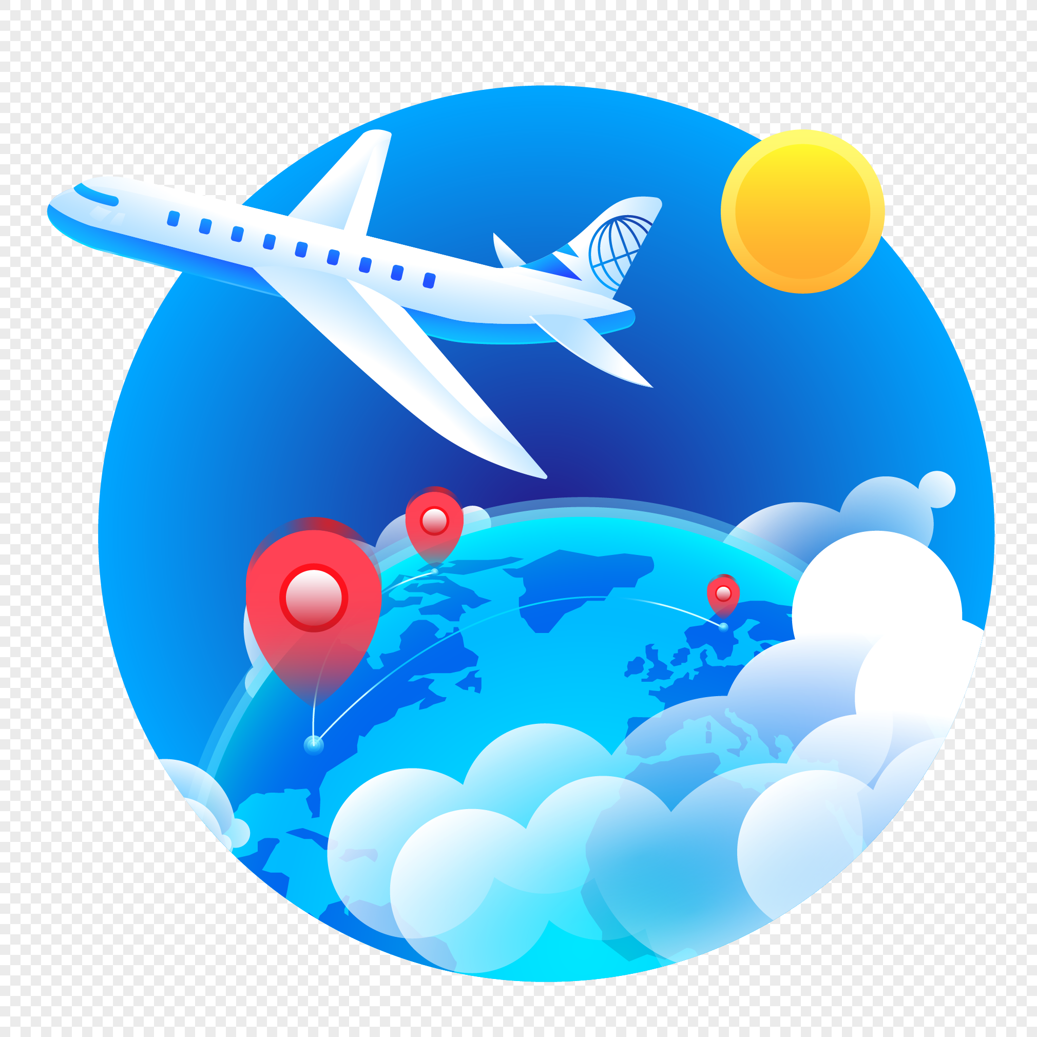 Travel vector material, earth, material, travel png hd transparent image