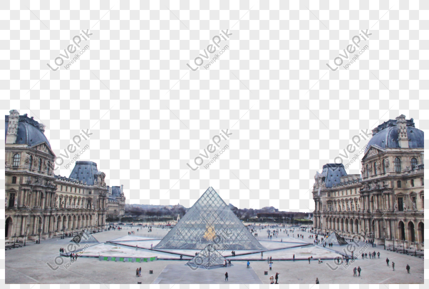 Pemandangan Indah Louvre Di Paris Prancis Gambar Unduh