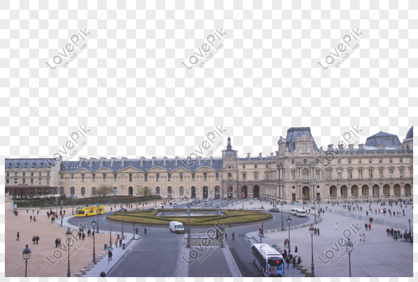 Panorama Louvre Di Paris Gambar Unduh Gratis Imej
