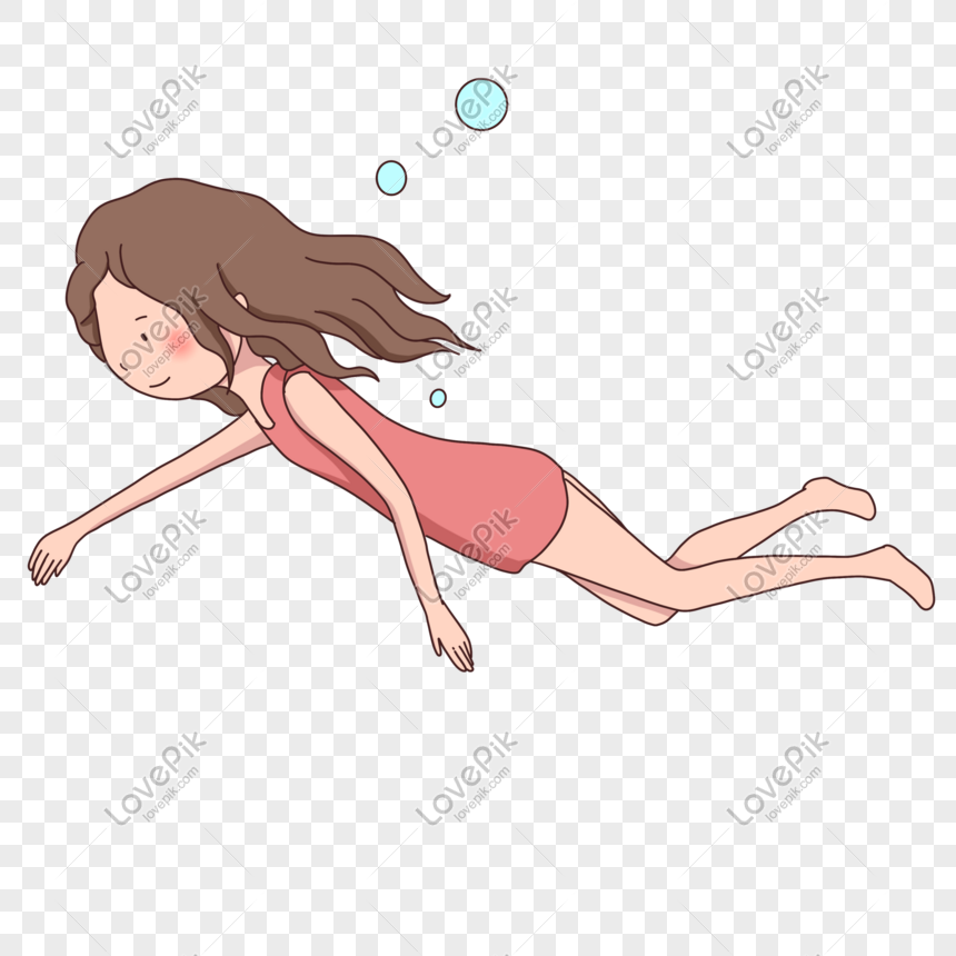 Cartoon Girl Swimming PNG Transparent And Clipart Image For Free Download -  Lovepik | 401459806