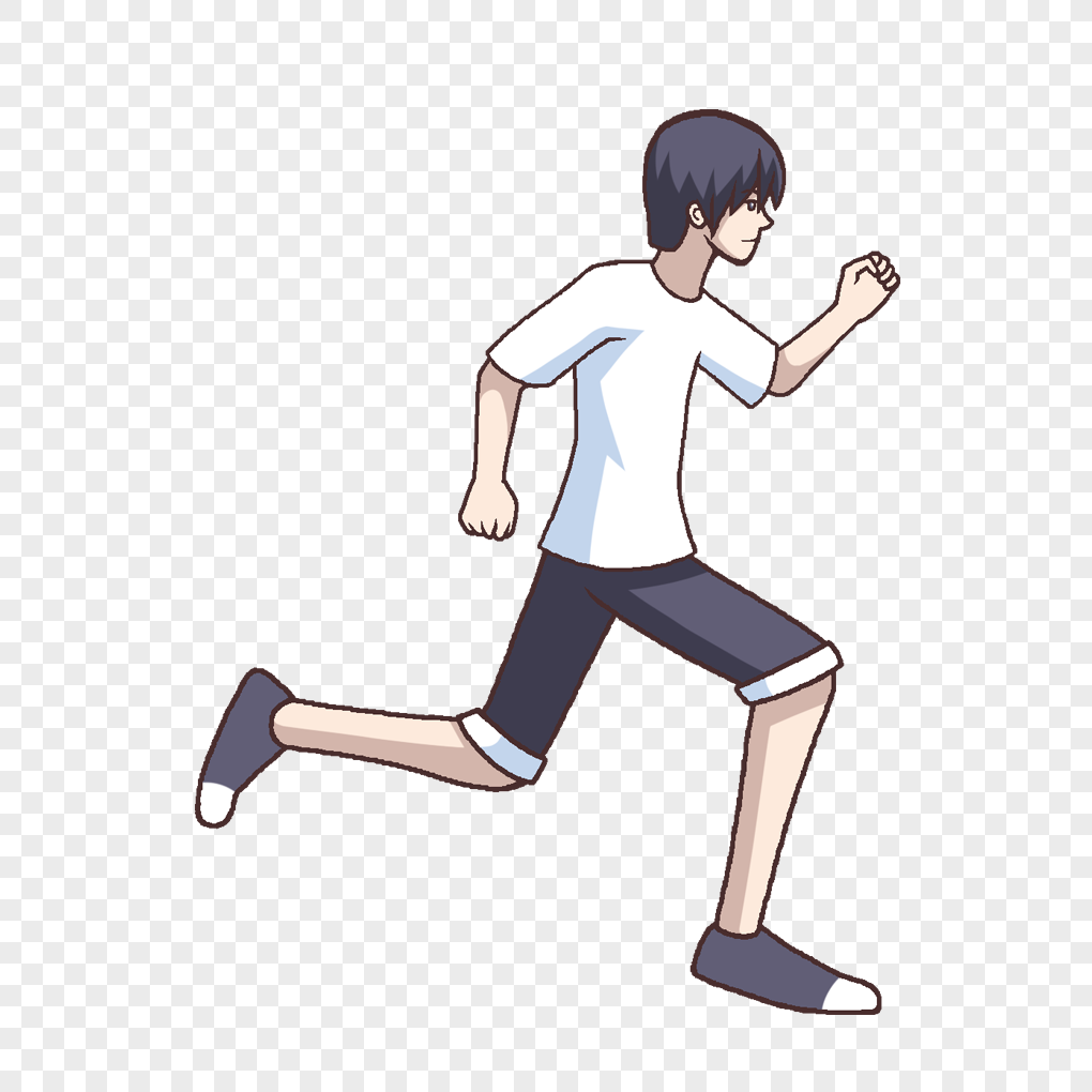 Аниме парень бежит рисунок