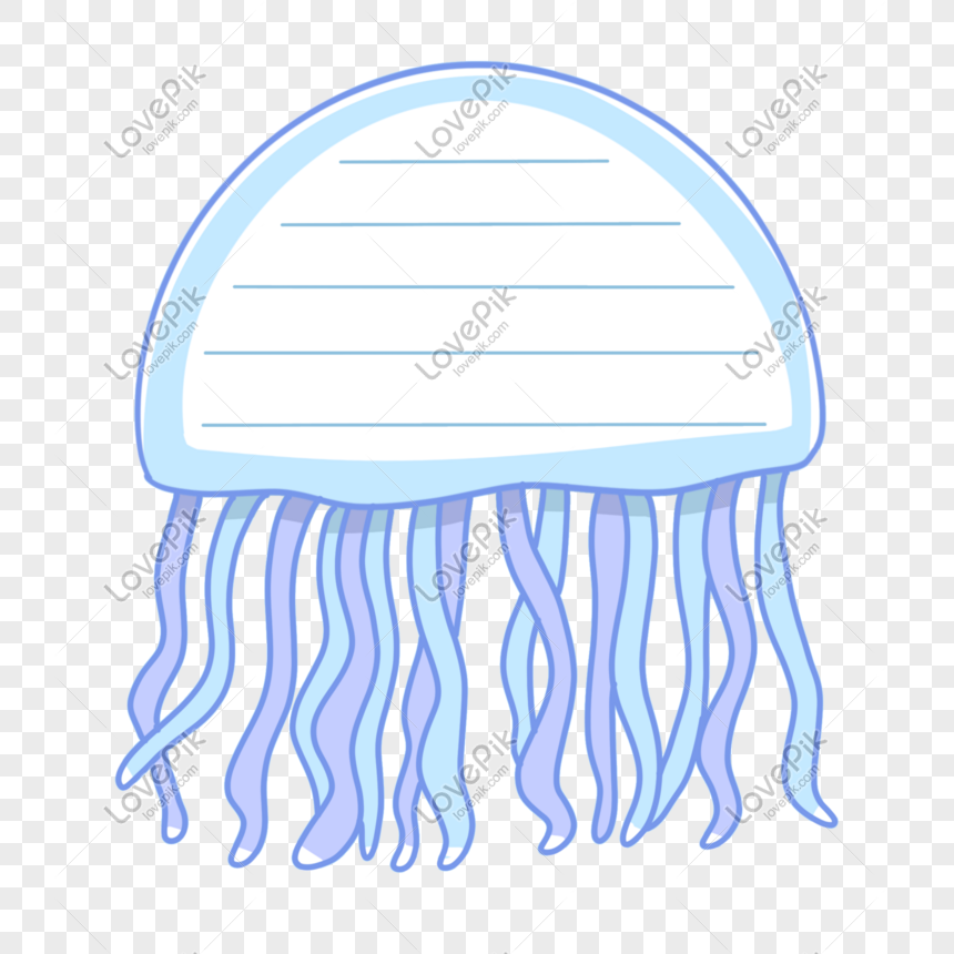 Cartoon Marine Life Blue Jellyfish Border Png Image Psd File Free Download Lovepik