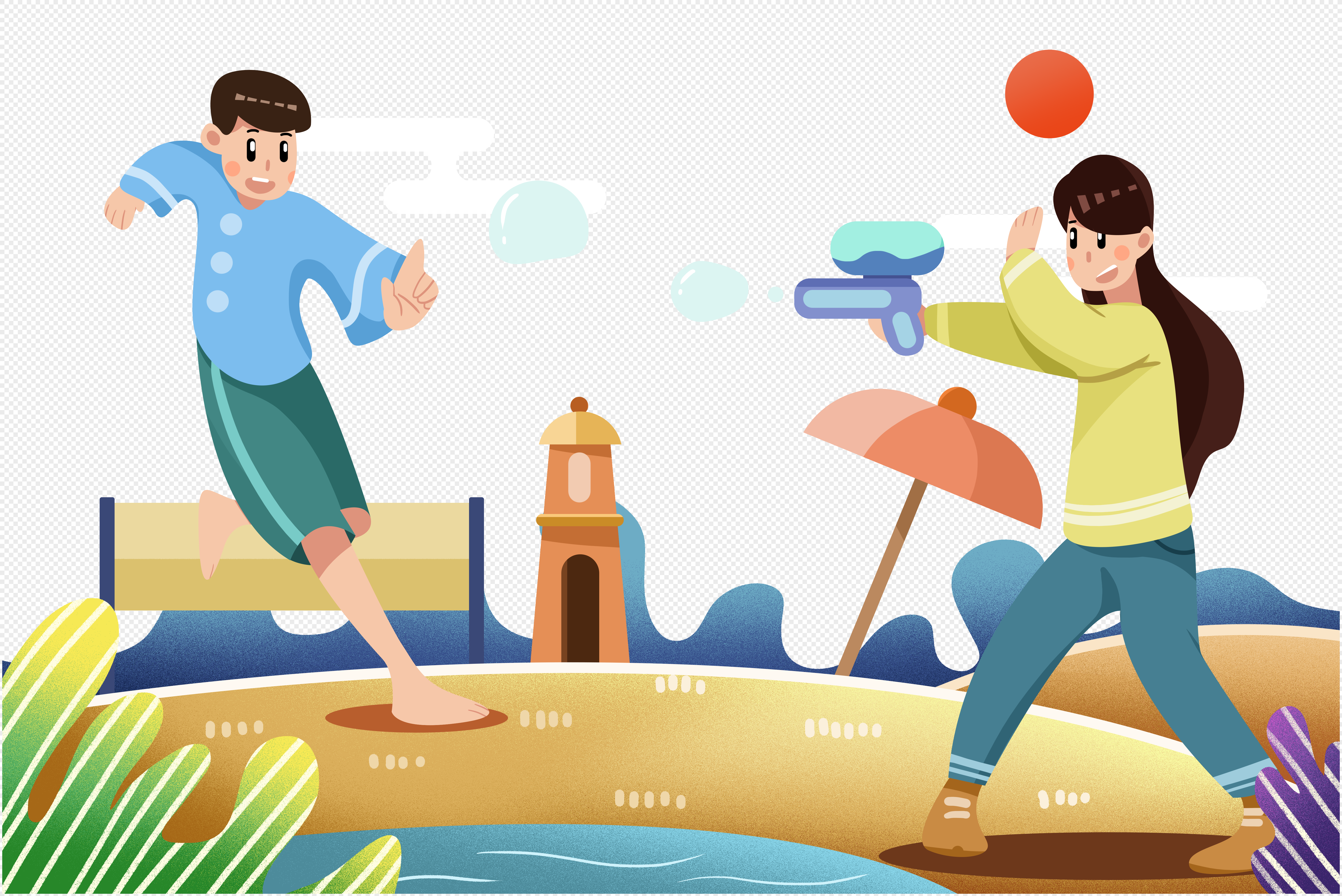 Рис кидают в воду. Игра человечки на курорте. Картинки дети играют с водой на прозрачном фоне. Люди играют с бомбой у моря рисунок. Play with Water.