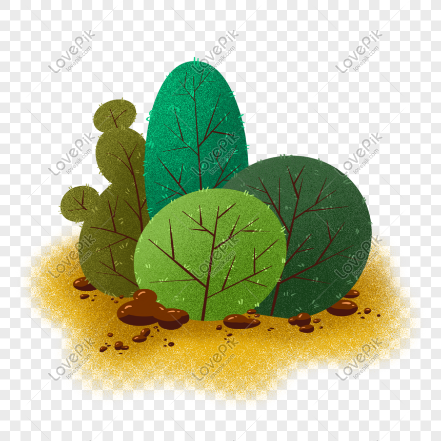 Hand Drawn Cartoon Bush Plant Combination Free PNG And Clipart Image For  Free Download - Lovepik | 401471739