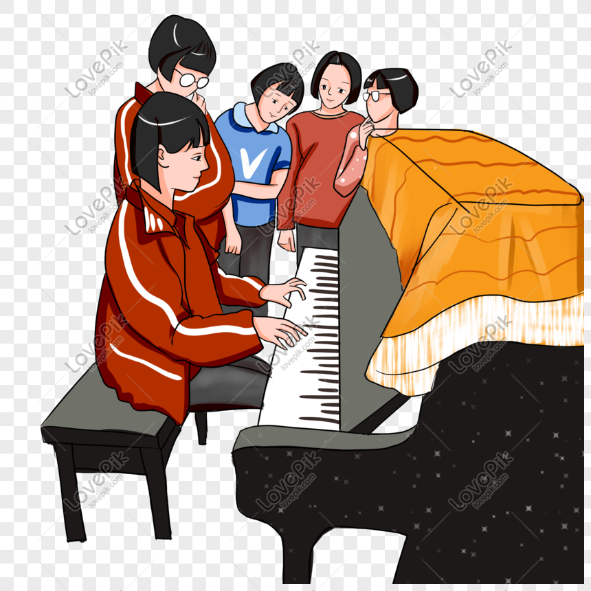 Girl Playing The Piano Png Image Psd File Free Download Lovepik 401472420