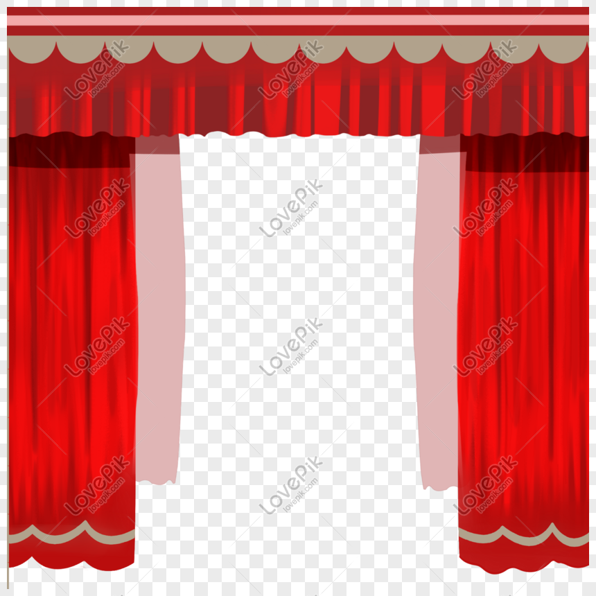 Hand-painted red chinese style stage curtain png image_picture free ...