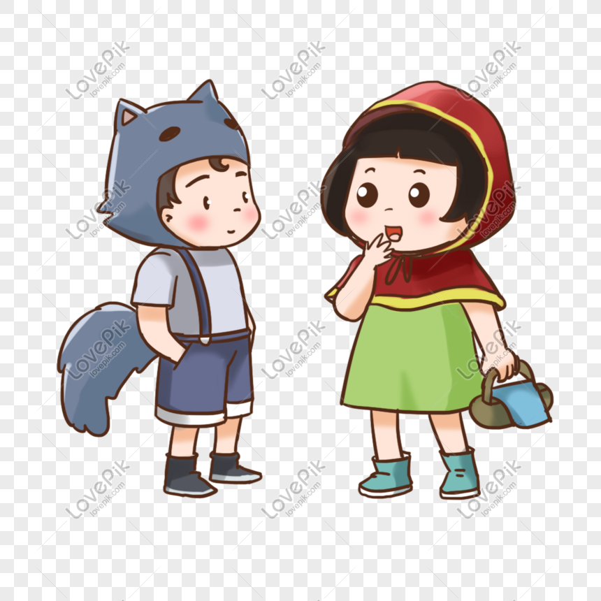 Little Wolf And Little Red Riding Hood Png Image Picture Free Download Lovepik Com