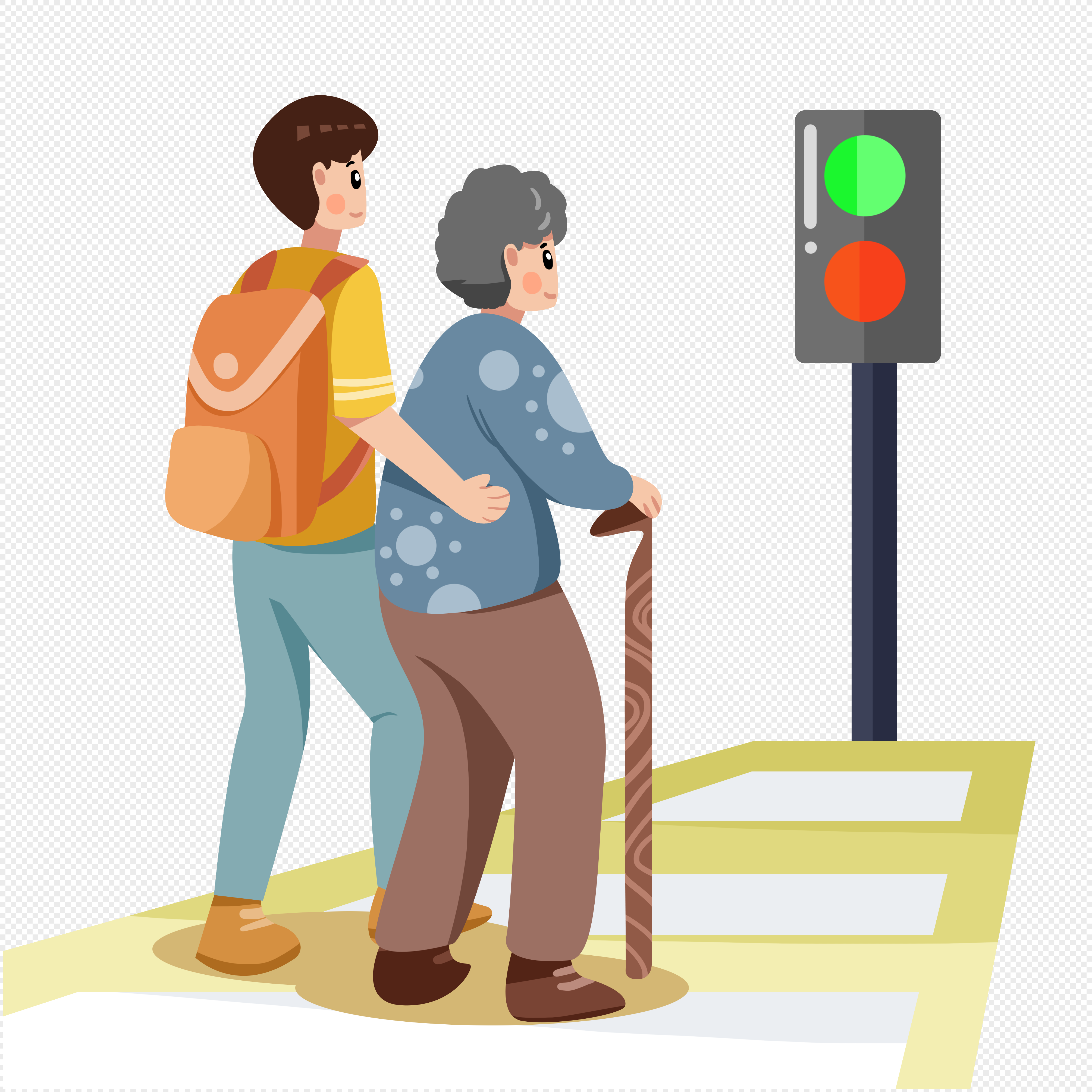 Помощь бабушке перейти дорогу