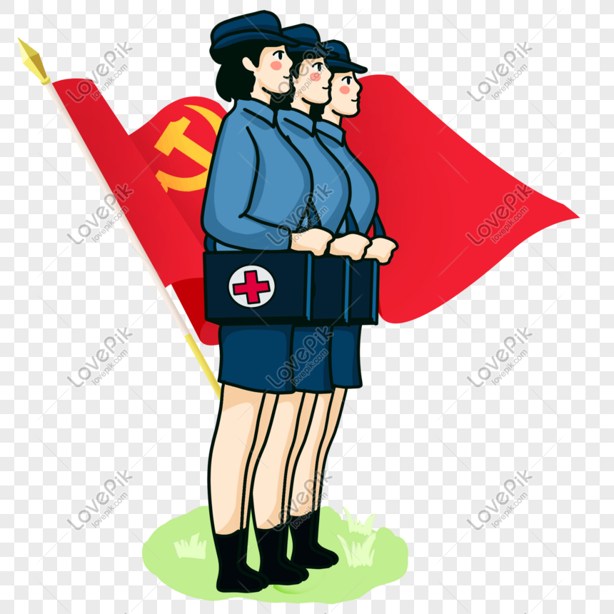 Enfermera Militar De Dibujos Animados Imagen Descargar Prf