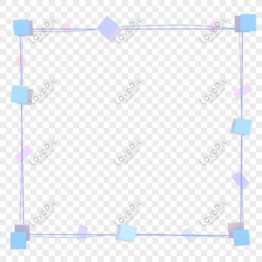 Minimalistic Geometric Hand Drawn Cartoon Border PNG Free Download And ...