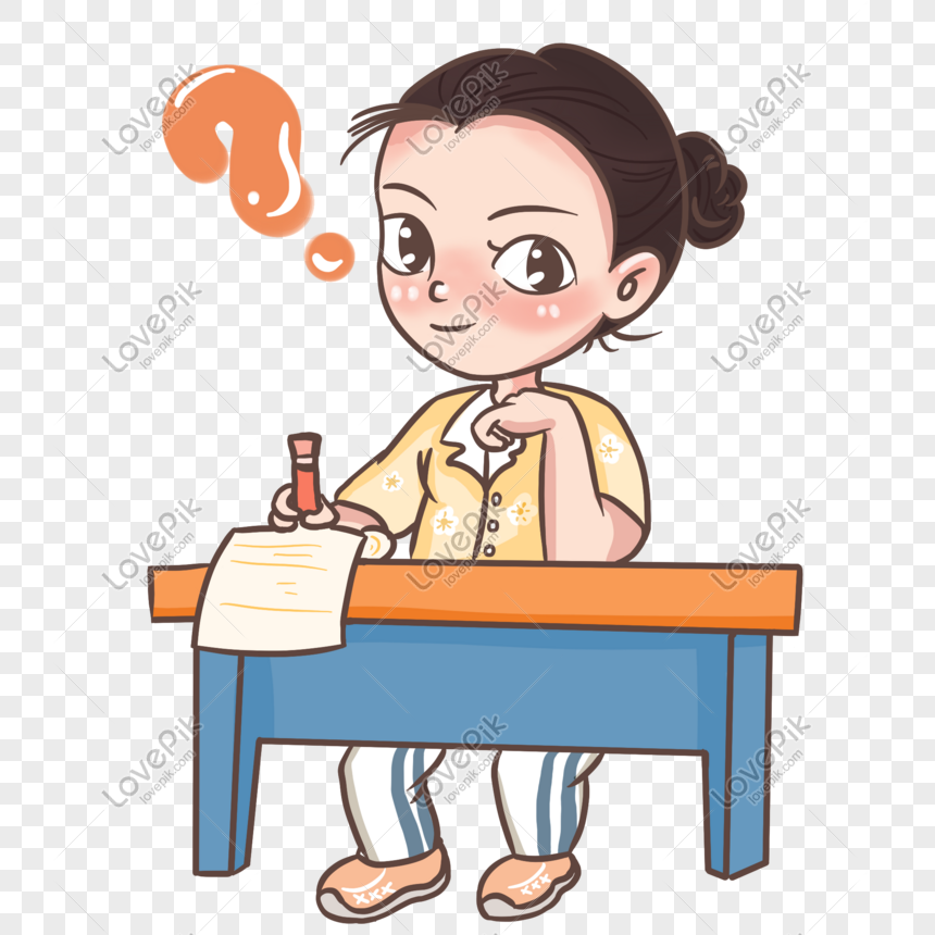 Girl Doing Homework Png Image Psd File Free Download Lovepik