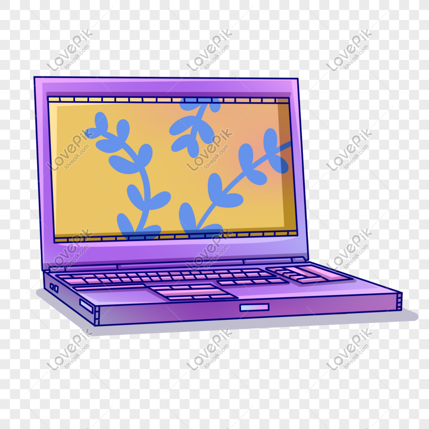Notebook De Desenho Animado. Vista Traseira. Laptop De Aplicativos