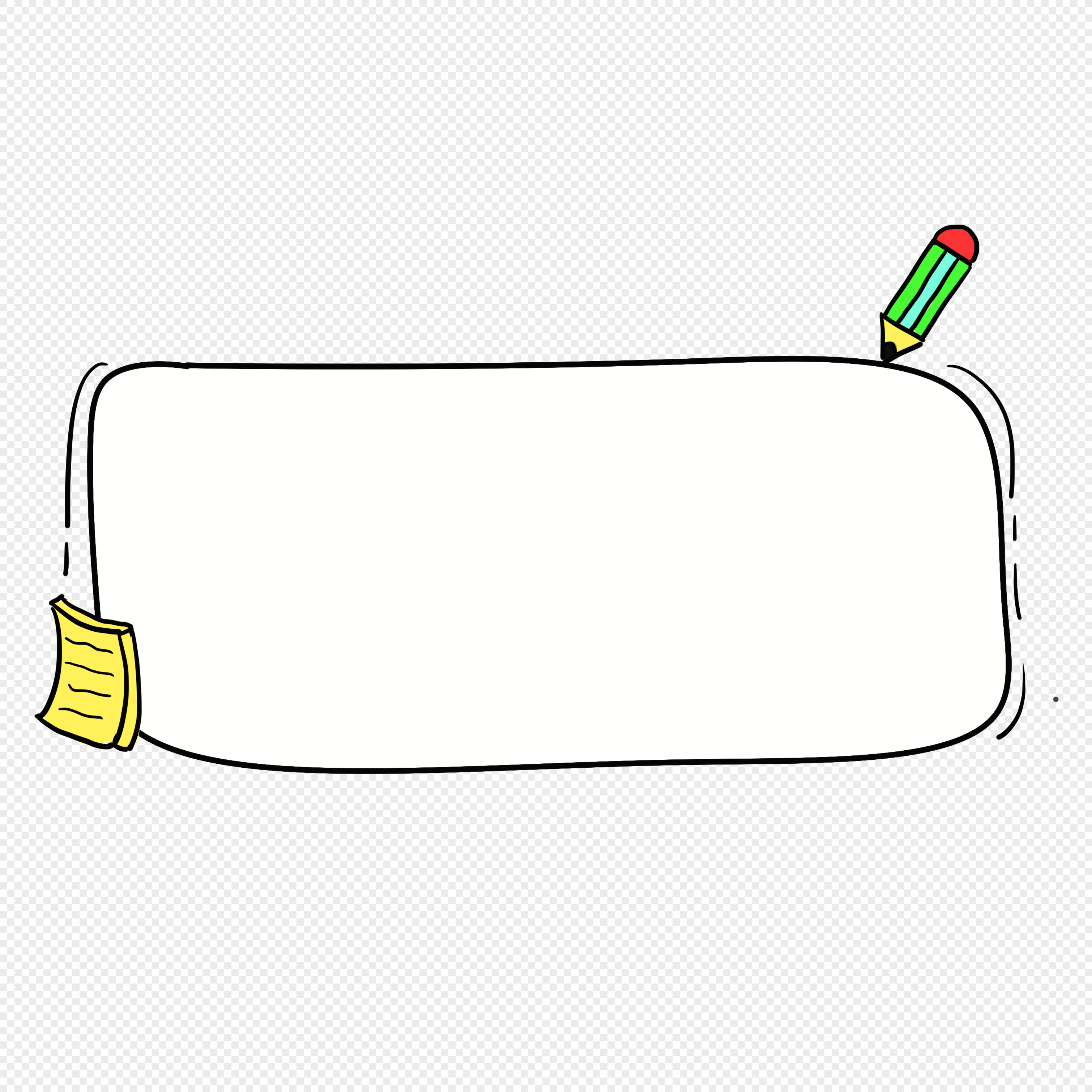 Hand drawn cartoon pencil notebook border dialog png image_picture free ...