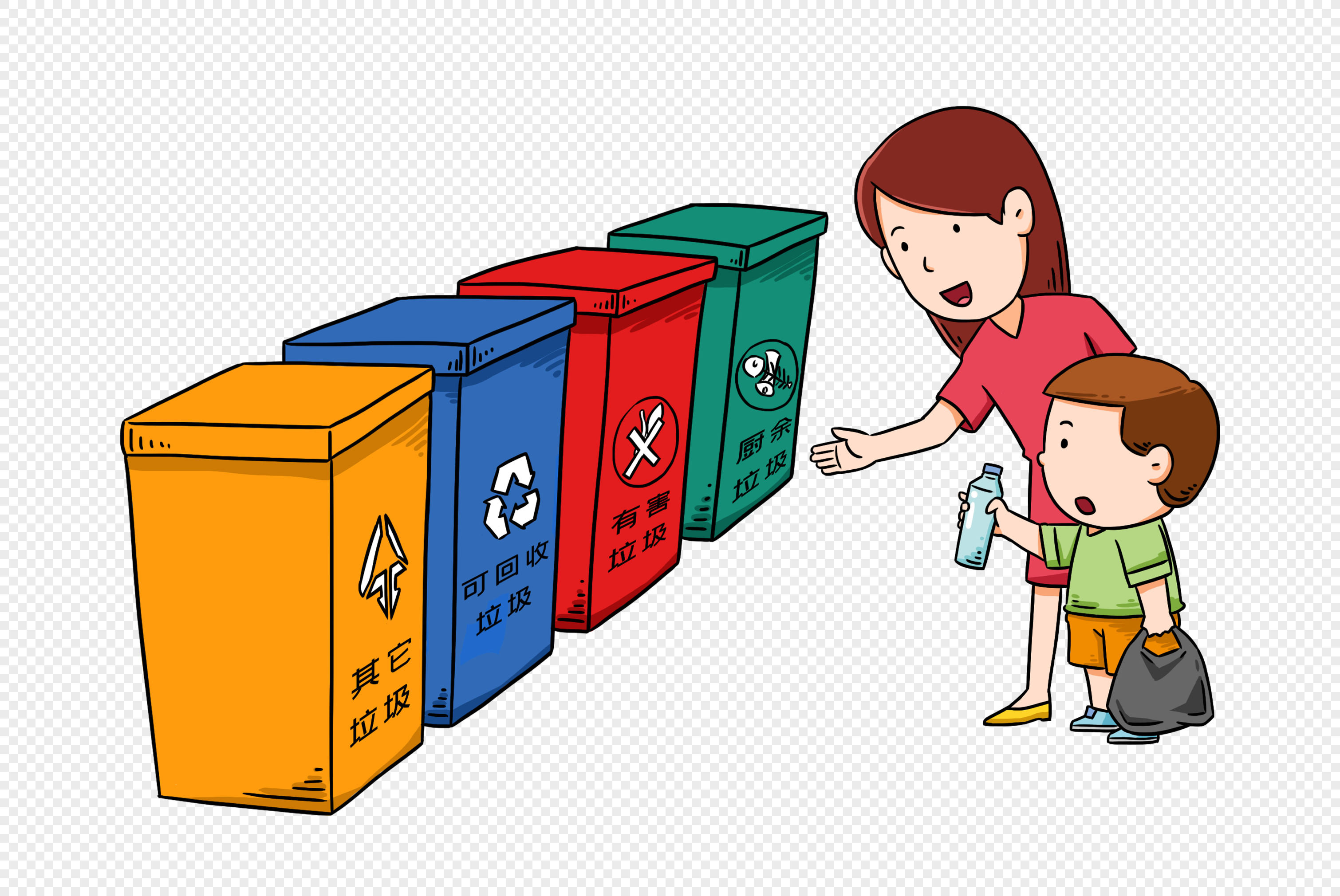 Рисунок сортировка мусора для детей