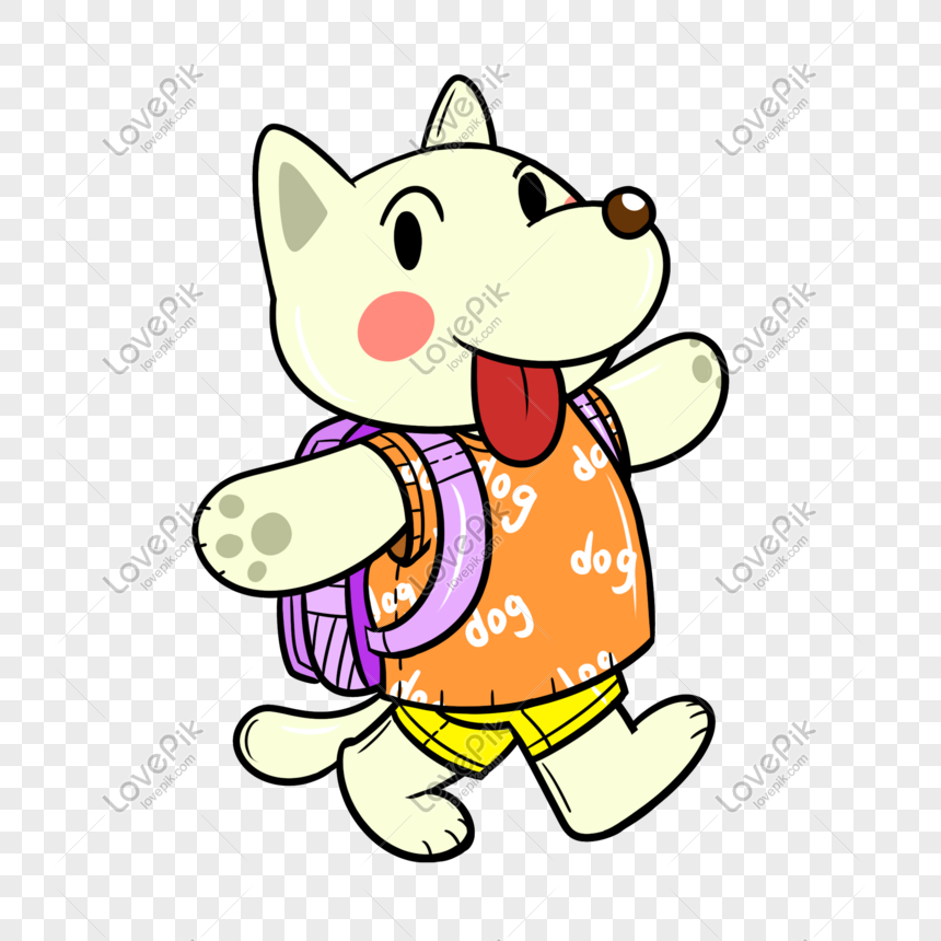 Little White Dog Is Happy To Go To School In The School Season Png Image Psd File Free Download Lovepik