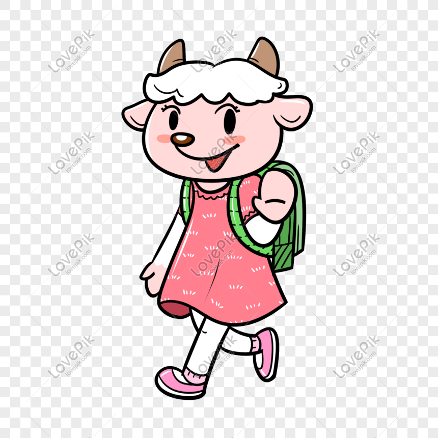 The Lamb Is Happy To Go To School During The School Season Png Image Psd File Free Download Lovepik