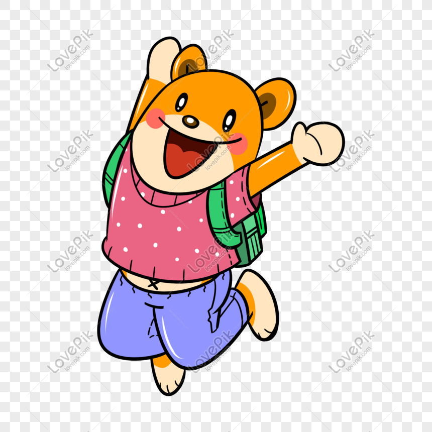 The Chubby Bear Is Happy To Go To School During The School Seaso Png Image Psd File Free Download Lovepik