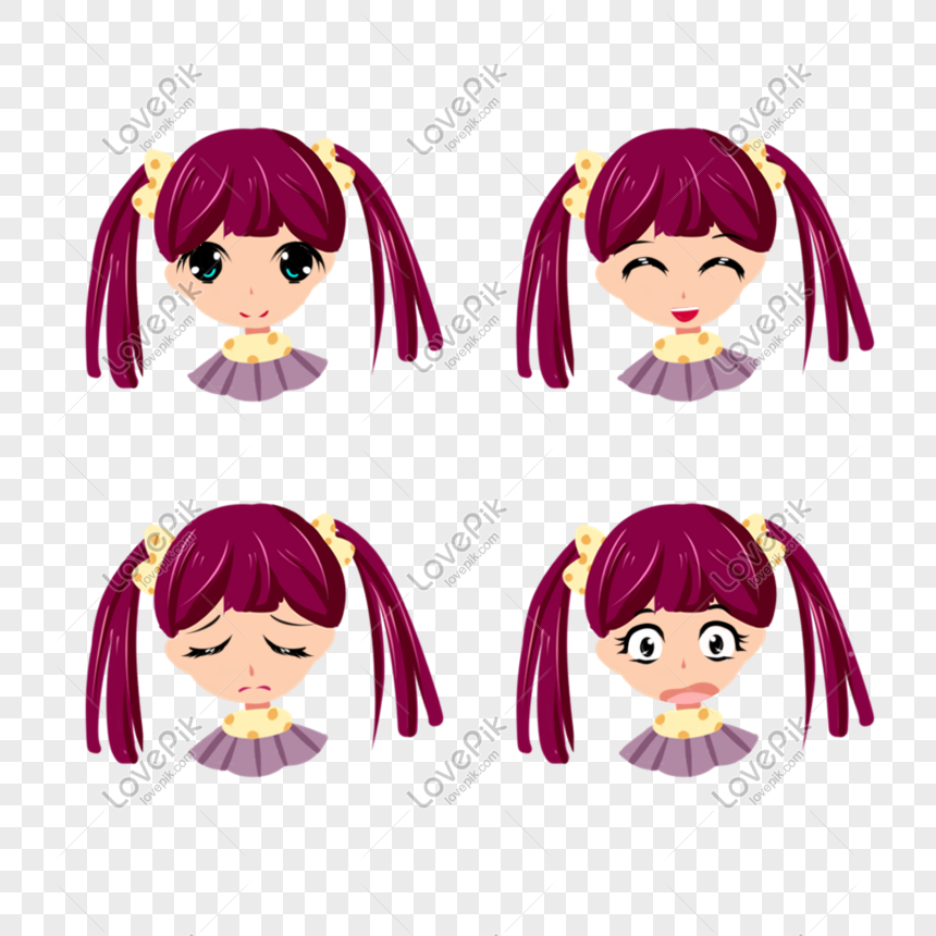 Anime Character Expression Pack PNG Transparent And Clipart Image For Free  Download - Lovepik | 401497416