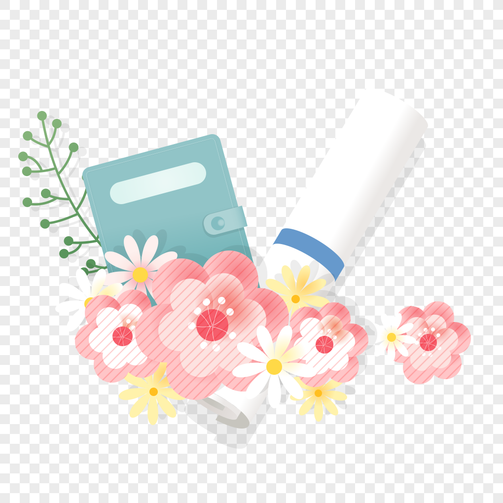 Flower flower book paper icon free vector illustration material, material, book, icon free png