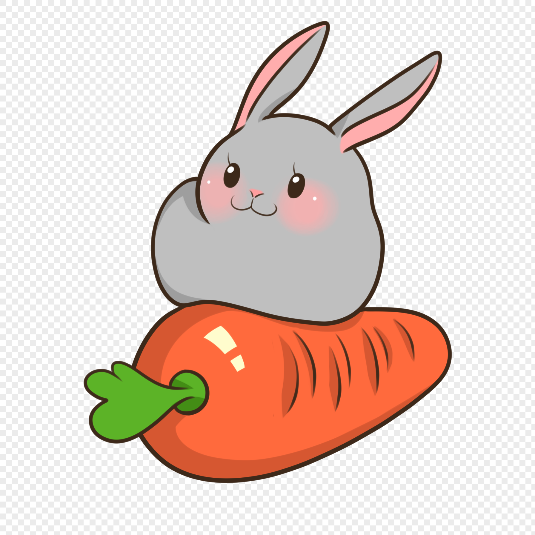 Милый кролик с морковкой рисунок
