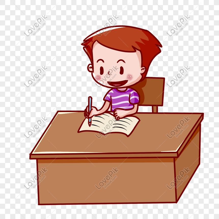 Boy Doing Homework Png Image Psd File Free Download Lovepik