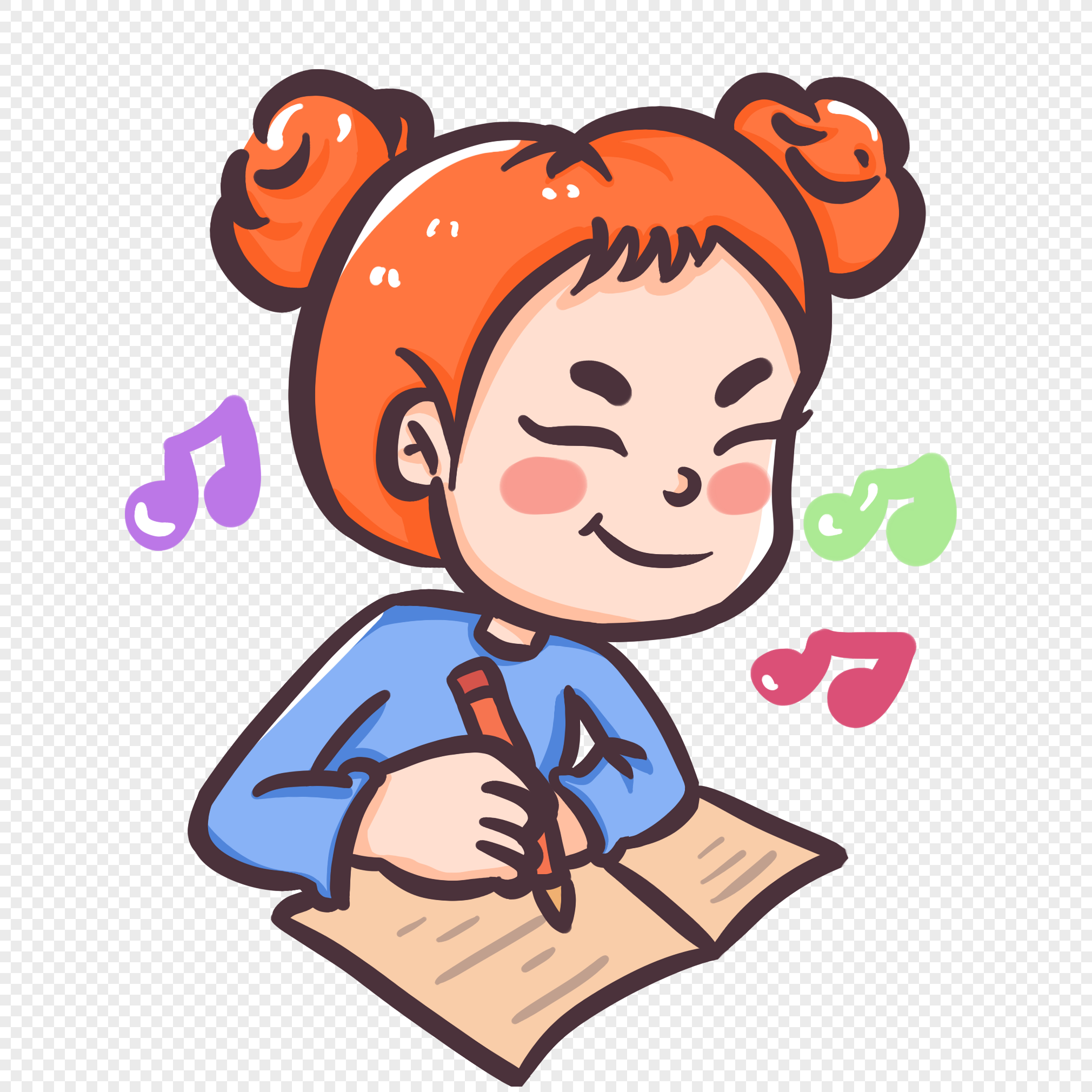 Girl who writes homework during the school quarter, writing girl, school writing, and homework png picture