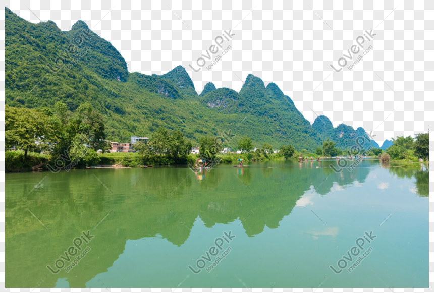 Pemandangan Sungai Yangshuo Yulong Gambar Unduh Gratis Imej