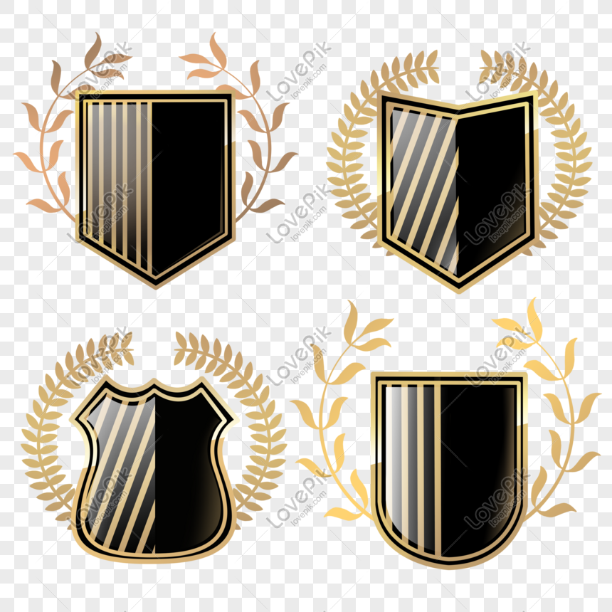 Hand Drawn Black Gold Shield Png Image Psd File Free Download Lovepik