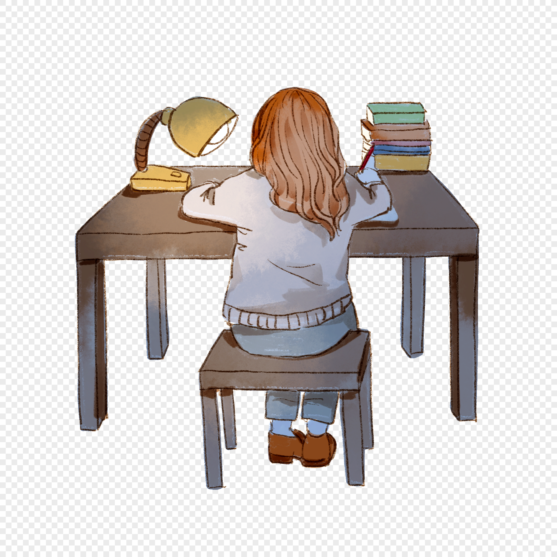 Working At Desk PNG Images With Transparent Background | Free Download On  Lovepik